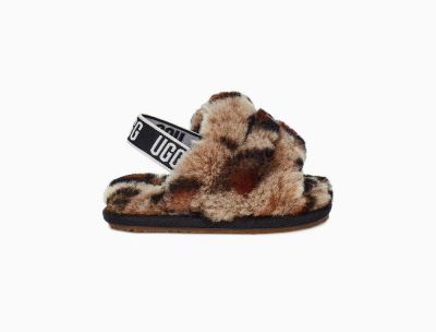 UGG Fluff Yeah Slide Leopard Slippers for Baby - Amphora/Brown India